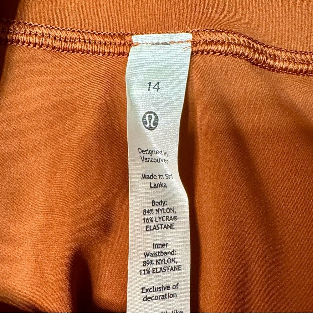 Lululemon Fast & Free High Rise Tights Athletic Leggings Dark Terracotta 14 NWT - Picture 8 of 12